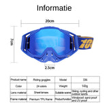 Motocross Brillen - Downhill Goggles - MX Gafas - Cross Country Goggle - Motorcross Bril - Dirt Bike Brillen - Blauw Reflecterende Lenzen - Blauw
