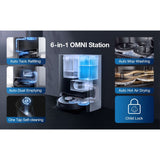 ECOVACS DEEBOT X1 OMNI – Robotstofzuiger met Dweilfunctie – 5000Pa Zuigkracht – Zelfreinigend Station – 260 min Accuduur – 3D Obstacle Avoidance – YIKO Spraakbesturing – 4L Waterreservoir – Luxe Ontwerp door JACOB JENSEN