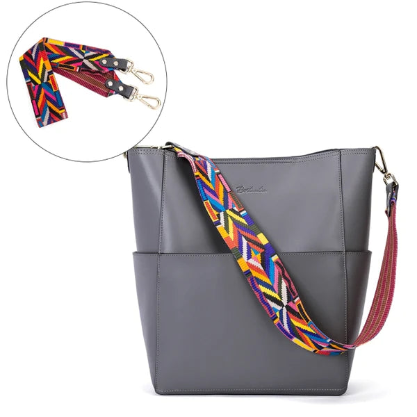 Bostanten - Luxe Dames Leren Handtas en Schoudertas in Donkergrijs - Stijlvolle Tote met Hoogwaardige Lichtgouden Hardware, Inclusief Veilige Magnetische Gesp en Praktisch Afneembaar Binnentasje, Perfect voor Dagelijks Gebruik en Speciale Gelegenheden