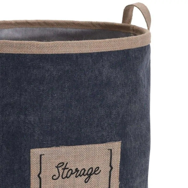 Denim Stijl Waszak - 50 cm - Ruime en Stevige Opbergzak - Inklapbaar - Milieuvriendelijke Wasmand van Jute - Voor Vuile Was, Speelgoed, Dekens of Kledingopslag - Lichtgewicht en Duurzaam
