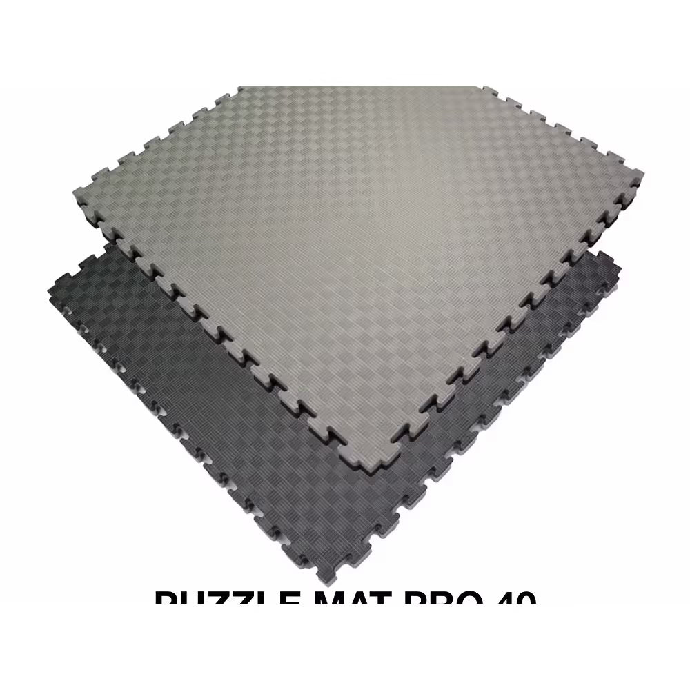 Set van 6 puzzelmatten 1x1m – EVA foam sportmat zwart/grijs – 2 cm dik – antislip fitnessmat met randen – schokabsorberende trainingsvloer – ideaal voor home gym, yoga, garage, outdoor training – eenvoudig te monteren & reinigen