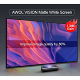 AWOL - Premium 120-inch Vaste Frame Projectiescherm - 1.3 dB Piekversterking - 4K/8K Ultra HD en Actieve 3D - MW-120 - Verbetert Beeldkwaliteit met 80%