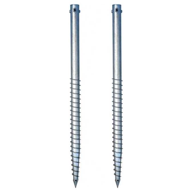 2 Stuks - Grondschroef - 2000mm x ⌀76mm - Graafvrije Grondanker - Ronde Paal & Vlaggenstok Basis Grondbevestiging - Schroef-in Paal Steun, Geschikt Voor Ronde Palen, Hekwerk Paalanker