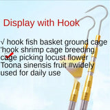 3-in-1 RVS Telescopische Stok – 300-1000cm Uittrekbare Roestvrijstalen Paal – Fruitplukstok – Visspeer – Grassnijder – Telescoopsteel voor Buitengebruik – Multifunctioneel Gereedschap voor Plukken, Snoeien, Maaien, Vissen en Kamperen