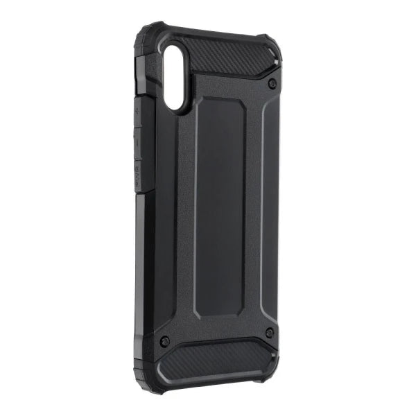 Rugged Dual Layer Armor Case voor Xiaomi Redmi 9AT - Inclusief Beschermende Scherm Beschermer - Zwart