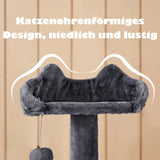 Yaheetech Krabpaal Kattenboom - Kattenkrabpaal 138 cm Hoog - Klimboom met 3 Uitzichtplatforms - 2 Knusse Kattenhuisjes - Stabiele Kattenboom met Sisal Krabpalen - Speeltoren met Pluche Bekleding en Beveiligingsriem