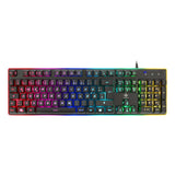Deltaco Gaming toetsenbord – RGB verlicht gaming keyboard – QWERTZ layout met anti ghosting 25 toetsen – membraan toetsenbord met floating keycaps – USB bedraad toetsenbord – 435 x 135 x 20 mm – ergonomisch S design