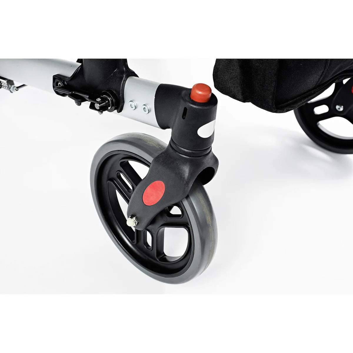 Lichtgewicht Rollator met Zitting – RIDDER Rollator Premium – Opvouwbaar Aluminium Looprek – 4 Wielen – In Hoogte Verstelbaar – Inclusief Rugsteun, Mandje en Remmen – Zilver/Zwart – Ca. 65 x 72 x 84-96 cm