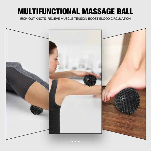 Acupressure Mat met Kussen- 2x Triggerpoint Massageballen en Draagtas - Spijkermat voor Ontspanning en Pijnverlichting - Acupunctuur Massage Set - Lotus Shakti Mat - Zwart & Wit