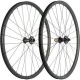 Carbon Mountainbike Wielset - 700C - 25mm Rim - 30mm - Tubular Spoorwiel - Hookless Design - Novatec 791-792 Hub - Geschikt voor Shimano 8/9/10/11 Speed - Zwart