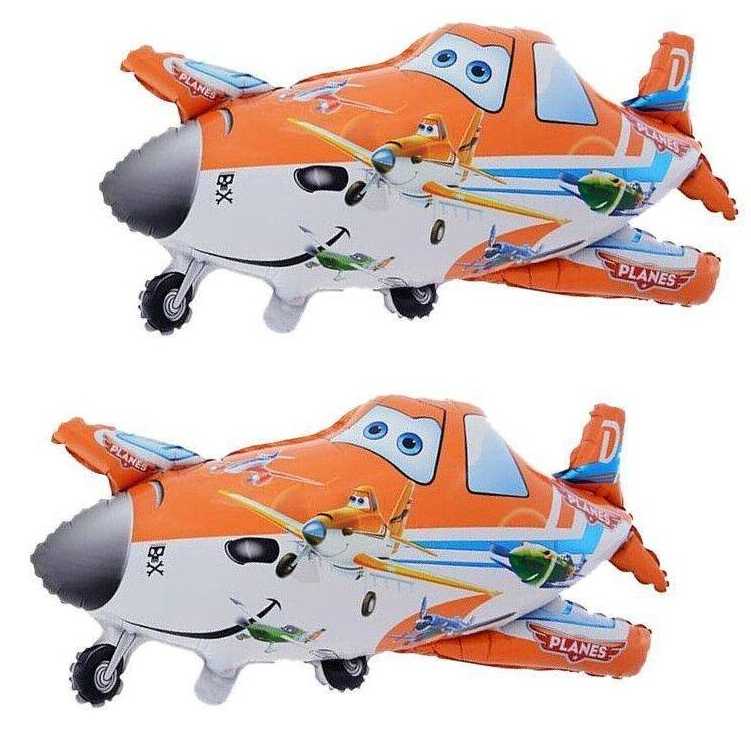 2 Stuks - Grote Vliegtuig Ballon - Oranje (49x75 cm) - Folie Ballon Met Metallic Glans - Geschikt Voor Helium en Lucht - Duurzaam en Herbruikbaar - Perfect Voor Verjaardagsfeestjes - Decoratieve Ballon Voor Kinderen en Volwassenen
