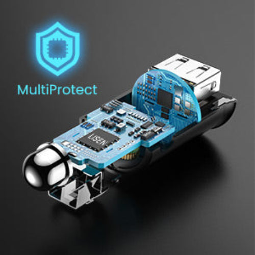 Snel Opladende Auto Oplader-Dubbele-USB-4.8A-24W-Volledig-Metaal-Met-Auto-Voltage-Statusweergave-Mini-Oplader-Compatibel-Met-iPhone-X-XS-XR-XS-Max-8-Plus-Galaxy-S8-S7-Edge-Huawei-Zwart