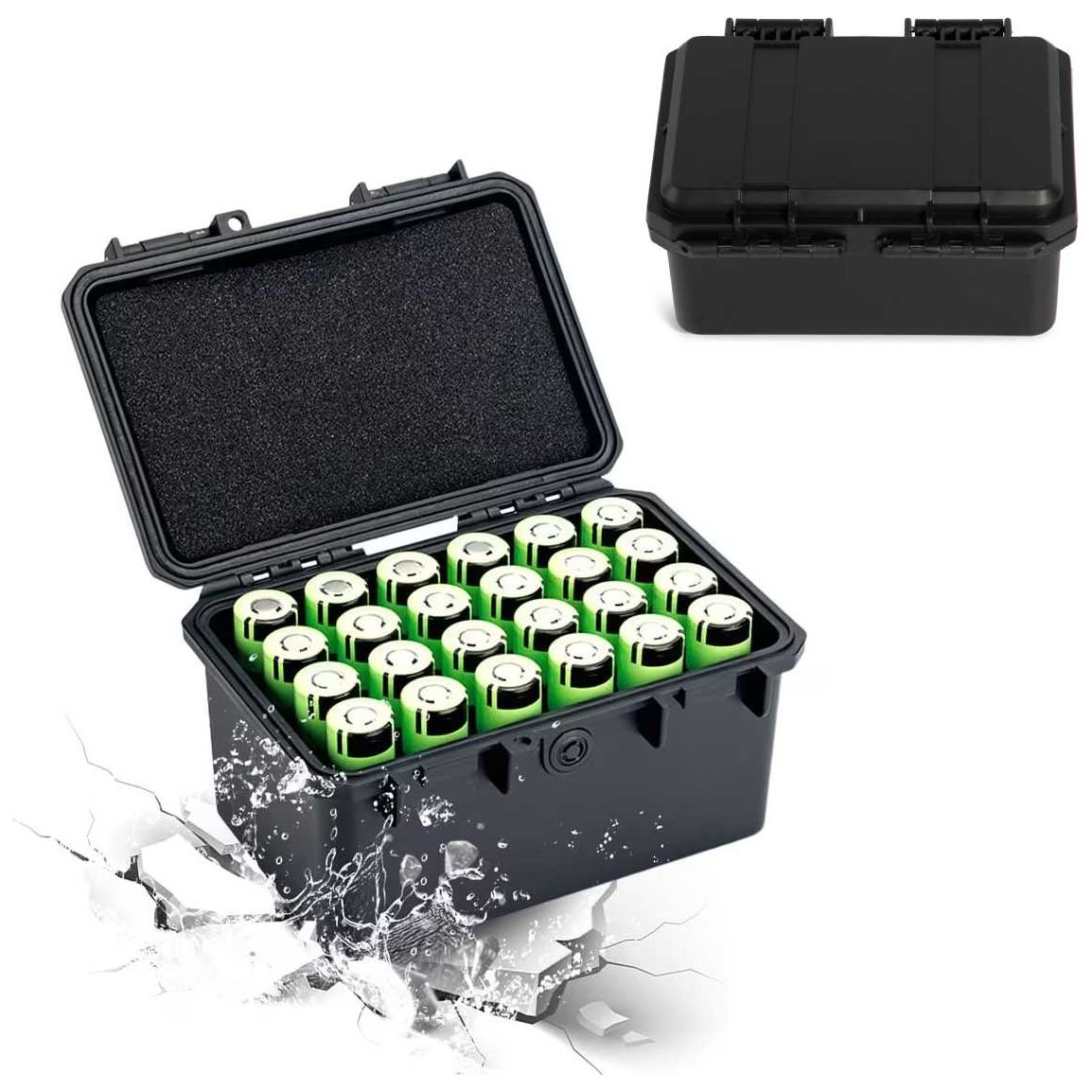 Heavy Duty - Universele Opbergkoffer met Afmetingen 155 x 120 x 76 mm - Verwijderbaar Schuiminterieur voor Batterijen & Elektronica - Waterdichte en Schokbestendige Bescherming voor Veilige Opslag & Transport