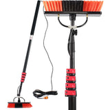 XPOtool Telescoop Wasborstel met Watertoevoer – Uitschuifbare Aluminium Steel tot 9 Meter – Compleet met 10 m Slang – Zachte Borstel met Verstelbare Hoek – Reinigingsset voor Zonnepanelen, Ramen, Dak, Caravan en Vrachtwagen – Professioneel Gereedschap
