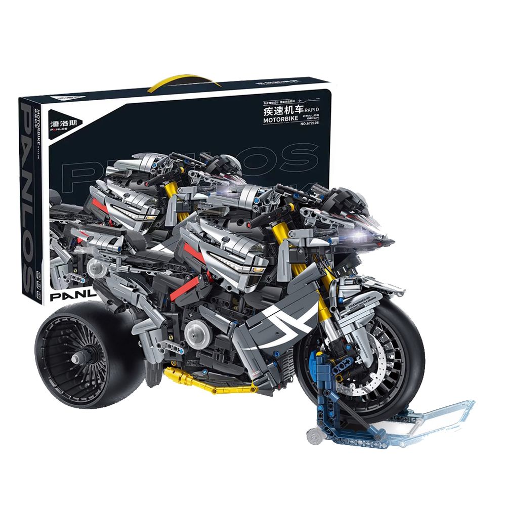 SAYN Technik Bouwblok Kit - Motorfiets voor Suzuki B-King - 1/5 Schaal - 2426 Klemmen - 2221 Stukken - Inclusief Licht - Compatibel met Lego Technic - 48 cm x 18 cm x 29 cm - ABS Materiaal - Modern Design