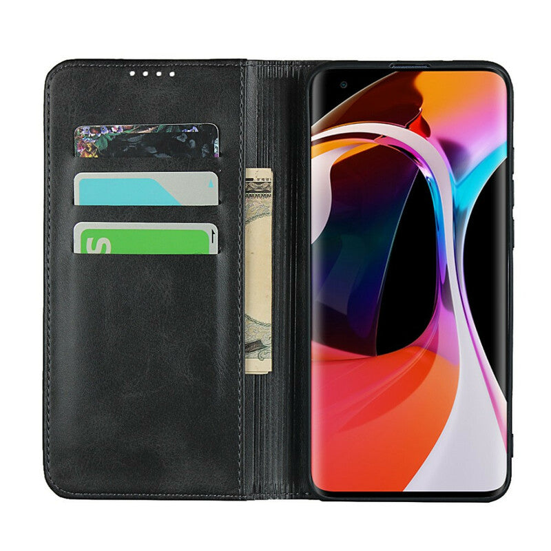 Hoesje voor Xiaomi Mi 10/10 Pro - Leren Portemonnee Flip Cover, met Split Leer voor Elegantie en Stijl, in Zwart - Bescherm je telefoon met stijl en functionaliteit met deze hoogwaardige flip cover, inclusief portemonnee functie, gemaakt van duurzaam leer