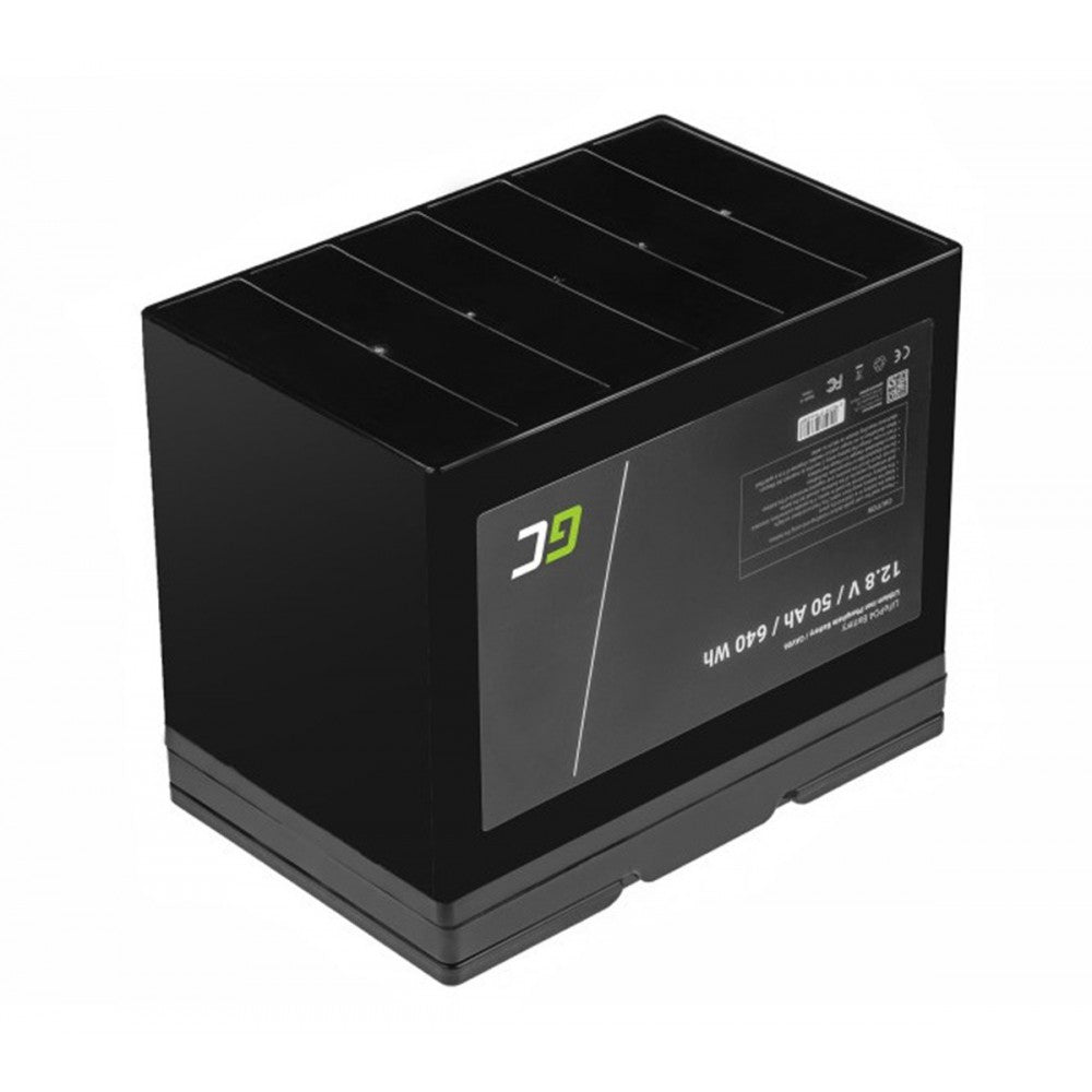 Green Cell LiFePO4 accu 50Ah – 12.8V 640Wh lithium ijzerfosfaat batterij – deep cycle camper accu – PV systeem batterij – boot accu – onderhoudsvrije energie opslag – BMS beveiliging – lange levensduur 3000+ cycli