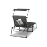 Livarno Aluminium Ligbed met Zonnedak - Verstelbare Rugleuning - Inklapbaar en Weerbestendig - Met Kussen en Opbergnet - 193x67x32 cm - Max. 110 kg - Grijs