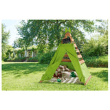 Houten Tipitent - Speeltent - Kinder Tipi Tent - Tipi Speelhuis - Tent van Hout en Textiel - Eenvoudig op te zetten - Inclusief opbergzak - Ideaal voor binnenshuis en buitenshuis - Hoogte 150 cm - Perfect voor creatief spel en avontuur