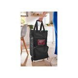 Opvouwbare Boodschappentrolley - 30L – Lichtgewicht Trolleytas met Wielen – 30L Inhoud – Met Drukknopsluiting en 2-Weg Rits – Ca. 53 x 28 x 22 cm – Inklapbaar Frame – Max. Draagvermogen 10 kg – Zwart/Grijs