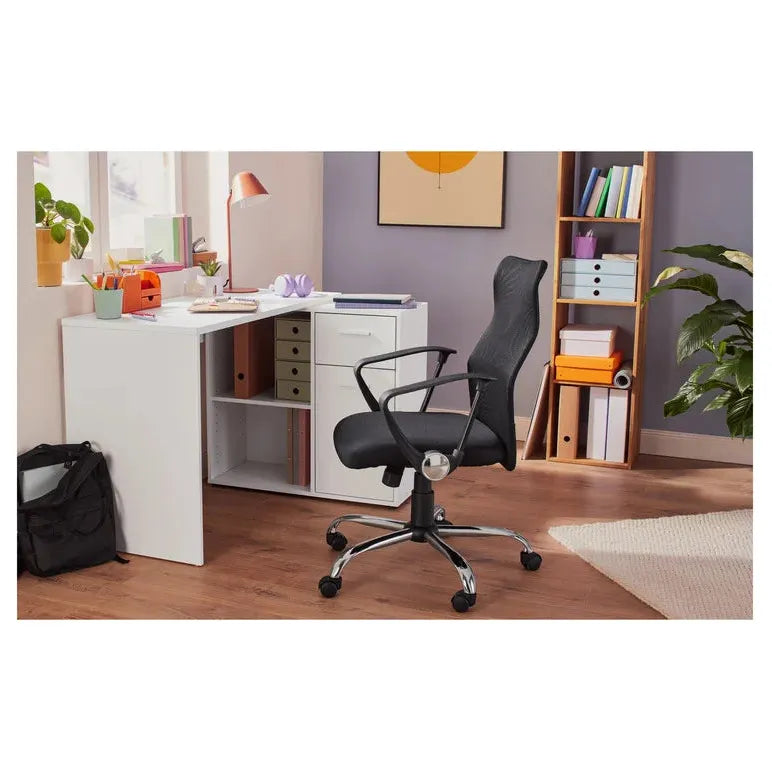 LIVARNO Home Bureaustoel - Ergonomisch Design - In Hoogte Verstelbaar - Met Kantelmechanisme - Ademend Netstof Rugleuning - Zwart