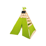 Houten Tipitent - Speeltent - Kinder Tipi Tent - Tipi Speelhuis - Tent van Hout en Textiel - Eenvoudig op te zetten - Inclusief opbergzak - Ideaal voor binnenshuis en buitenshuis - Hoogte 150 cm - Perfect voor creatief spel en avontuur