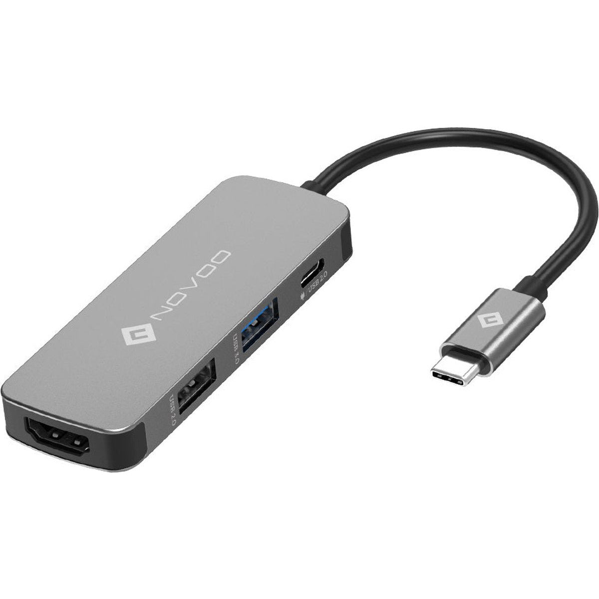 Novoo 4 In 1 Usb C Hub - 4K Ultra HD - Type C - 100W Pd - Thunderbolt 3 Adapter - Laptop hubs Aluminium