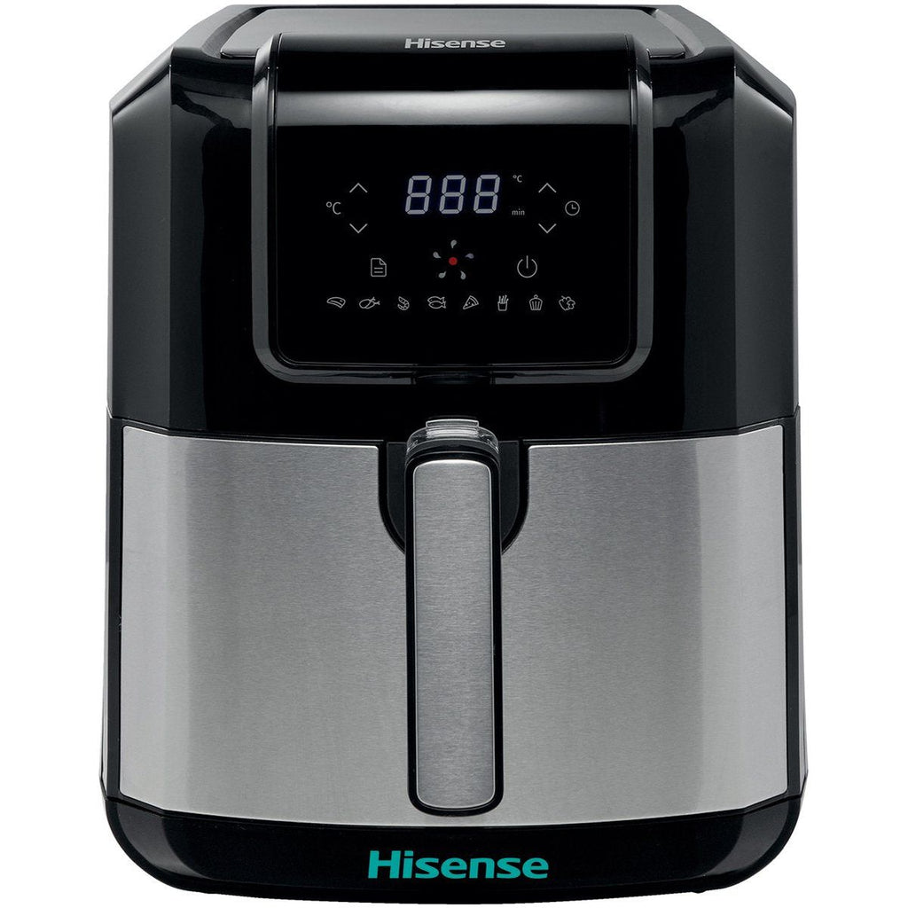 Hisense – H06AFBS1S3 – Heteluchtfriteuse – Airfryer – 5 Liter Inhoud – 1700 Watt Vermogen – Friteuse Zonder Olie – Digitale Bediening – Timerfunctie – Temperatuurregeling – Gezonde Keukenapparatuur – Zwart – Enkel Mand – Compact Design
