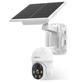 1080P Draadloze Zonnepaneel Beveiligingscamera – 355° Draaibaar – Nachtzicht in Kleur – Bewegingsdetectie – Oplaadbare 10000mAh Accu – IP65 Waterdicht – Bediening via App – Voor Binnen en Buiten
