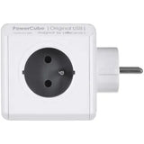 Powercube - Krachtige Strook Stekker Verlengsnoer - met USB-poorten - EU Plug - Handige Multi Outlet met USB Type-C - Stijlvol en Praktisch - Kleur: Grijs
