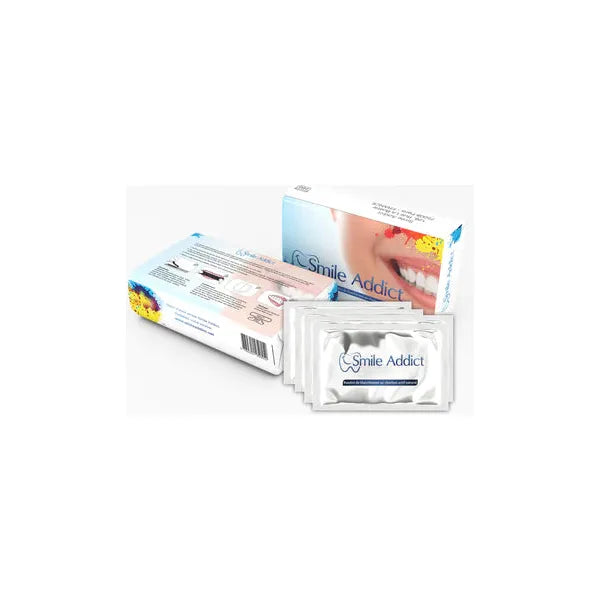 4-Delige - Smile Addict Tandenbleekset met Houtskool - Inclusief Whitening Strips, Muntpoeder, Tandpasta en Bamboe Tandenborstel - 14 Dagen Behandeling voor Stralend Witte Tanden