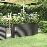 Grote Metalen Plantenbak - 152x40x68 cm - Gepoedercoat Staal - Antracietkleurig - Duurzaam en Weerbestendig - Geschikt Voor Tuin, Terras en Binnengebruik - Modern Design