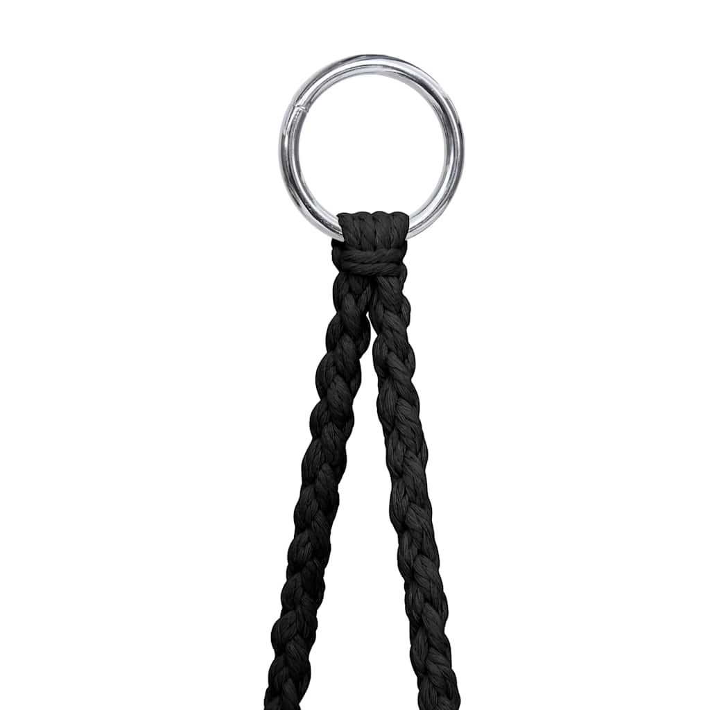 Hangstoel voor Volwassenen – Verstelbare Boomschommel met Stalen Frame, Katoenen Zitting en Kwastjes – 80 × 120 cm, Antraciet – Comfortabele Loungestoel voor Tuin of Terras (Max. 100 kg)