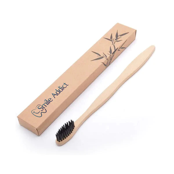4-Delige - Smile Addict Tandenbleekset met Houtskool - Inclusief Whitening Strips, Muntpoeder, Tandpasta en Bamboe Tandenborstel - 14 Dagen Behandeling voor Stralend Witte Tanden