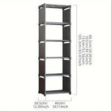 5-Lagen Boekenkast met 4 Opbergvakken – Moderne Boekenplank en Displaykast – Opvouwbare Organizer van Non-Woven Stof &amp; PP – Ruimtebesparend Opslagrek voor Boeken, Documenten en Decoratie – 125×41×28 cm – Lichtgewicht &amp; Duurzaam