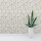 1 rol - Zelfklevende imitatie tegelsticker geometrie gouden zeshoek zelfklevend 45cm x 3m behang waterdicht voor badkamer keuken interieur deco - Eenvoudig aan te brengen en duurzame oplossing voor het transformeren van je ruimte