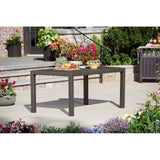 Keter Melody Tuintafel Rechthoekig – Kunststof Eettafel voor Buiten – Rattanlook – Onderhoudsarm & Weerbestendig – 160x94x74,5 cm – 6-Persoons – Bruin – Outdoor Loungen & Dineren
