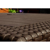 Keter Melody Tuintafel Rechthoekig – Kunststof Eettafel voor Buiten – Rattanlook – Onderhoudsarm & Weerbestendig – 160x94x74,5 cm – 6-Persoons – Bruin – Outdoor Loungen & Dineren