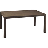 Keter Melody Tuintafel Rechthoekig – Kunststof Eettafel voor Buiten – Rattanlook – Onderhoudsarm & Weerbestendig – 160x94x74,5 cm – 6-Persoons – Bruin – Outdoor Loungen & Dineren
