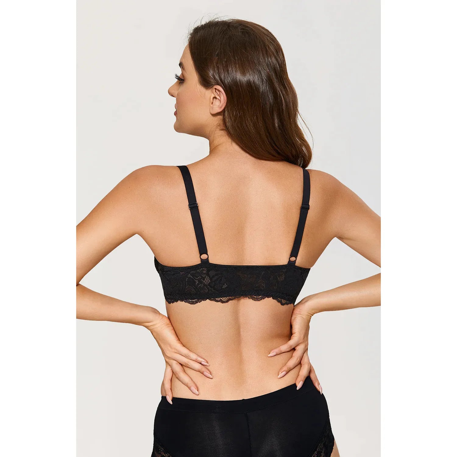 Dobreva - Kant Minimizer BH - Plunge Beha met Beugel - Verkleinende BH - Kant Bralette - Verstelbare Schouderbandjes - Maat 85B - Lace Bra - Minimizer Bra