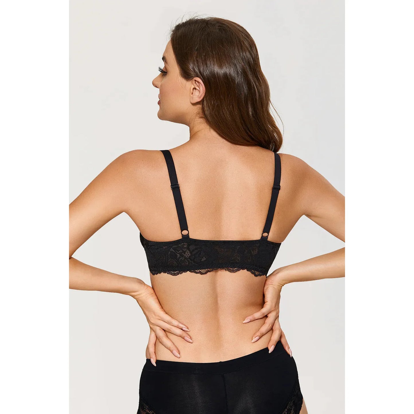 Dobreva - Kant Minimizer BH - Plunge Beha met Beugel - Verkleinende BH - Kant Bralette - Verstelbare Schouderbandjes - Maat 85B - Lace Bra - Minimizer Bra