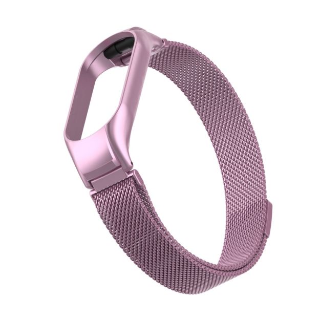 Mi Band 7 Roze Metalen Horlogeband - Stijlvolle Polsband - Verstelbare Roze Stalen Armband - Duurzame RVS Horlogeband - Vervangende Strap Voor Mi Band 7 - Hoogwaardige Metalen Polsband - Roze Milanees Bandje - Comfortabele Draagband