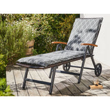 LIVARNO Home – Inklapbare Ligstoel – Aluminium Frame – Polyrattan Bekleding – Met Armleuningen en 2 Wielen – 6-Posities Verstelbaar – Voor Tuin, Balkon of Zwembad – 195 x 112 x 72 cm –