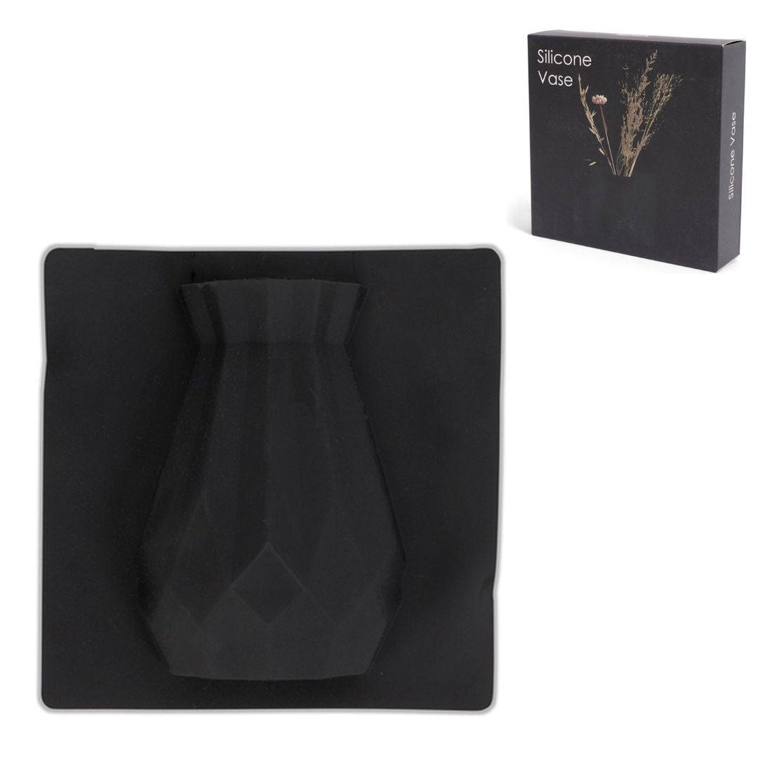 SENZA Siliconen Vaas – Ophangbaar Op Gladde Oppervlakken – Wit – 15x15x4 cm – Geschikt Voor Echte Bloemen En Droogbloemen