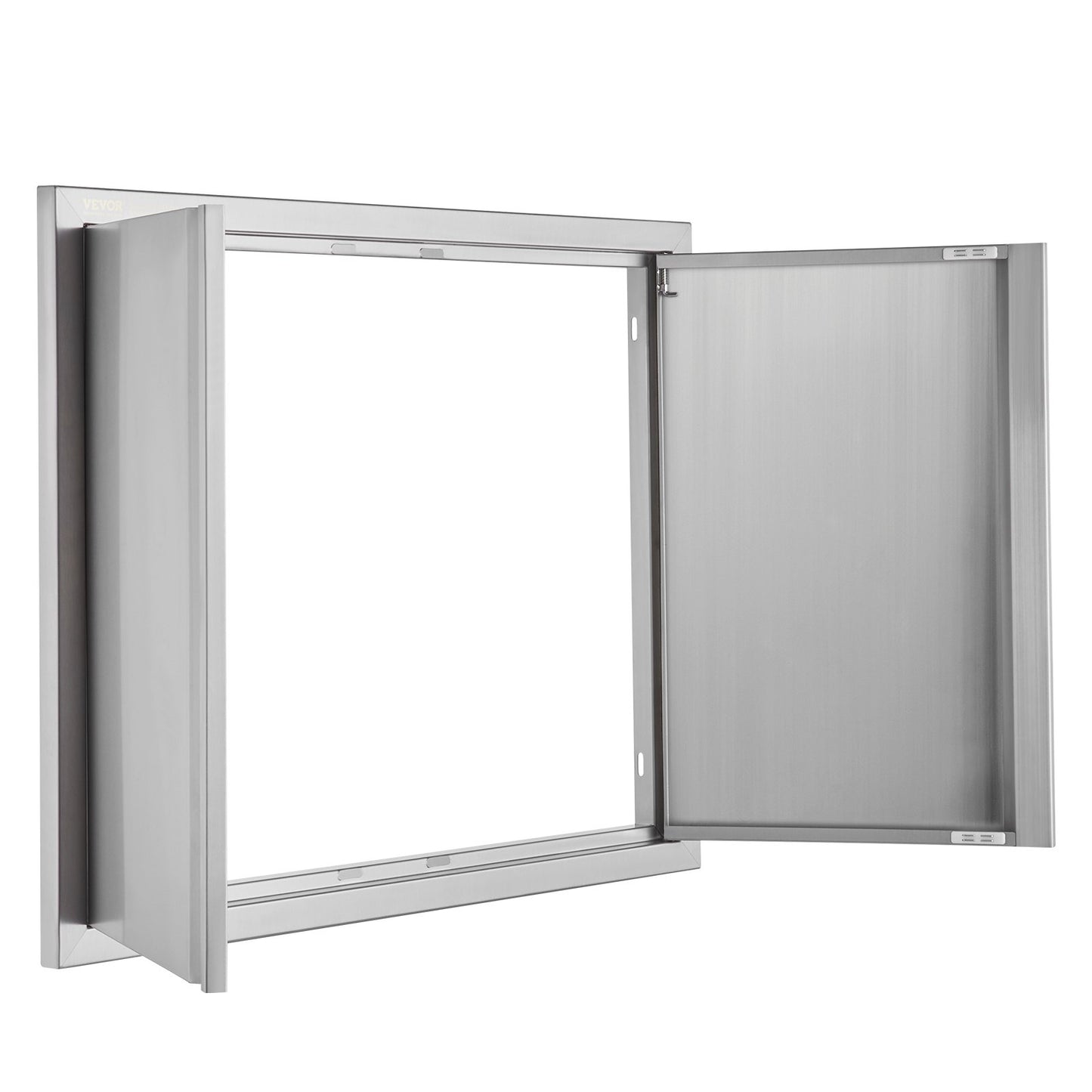 RVS Grill Toegangsdeur 787 x 609 x 45 mm - Dubbele RVS Buitendeur - Inbouwdeur Voor Buitenkeuken Grill Eiland - Verticale Wanddeur Met Uittrekbare Handgrepen - Omkeerbaar Ontwerp Voor Links- En Rechts Draaibaar