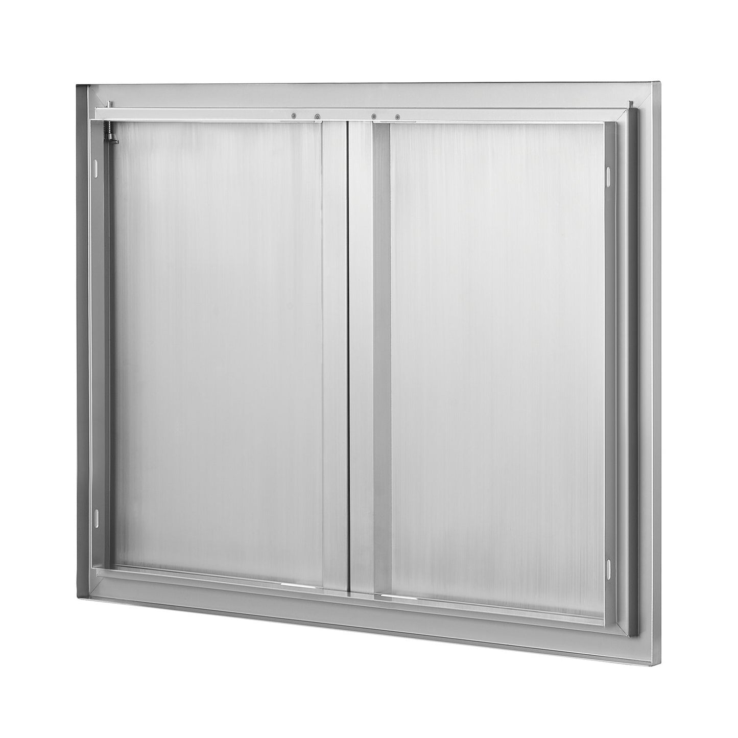 RVS Grill Toegangsdeur 787 x 609 x 45 mm - Dubbele RVS Buitendeur - Inbouwdeur Voor Buitenkeuken Grill Eiland - Verticale Wanddeur Met Uittrekbare Handgrepen - Omkeerbaar Ontwerp Voor Links- En Rechts Draaibaar