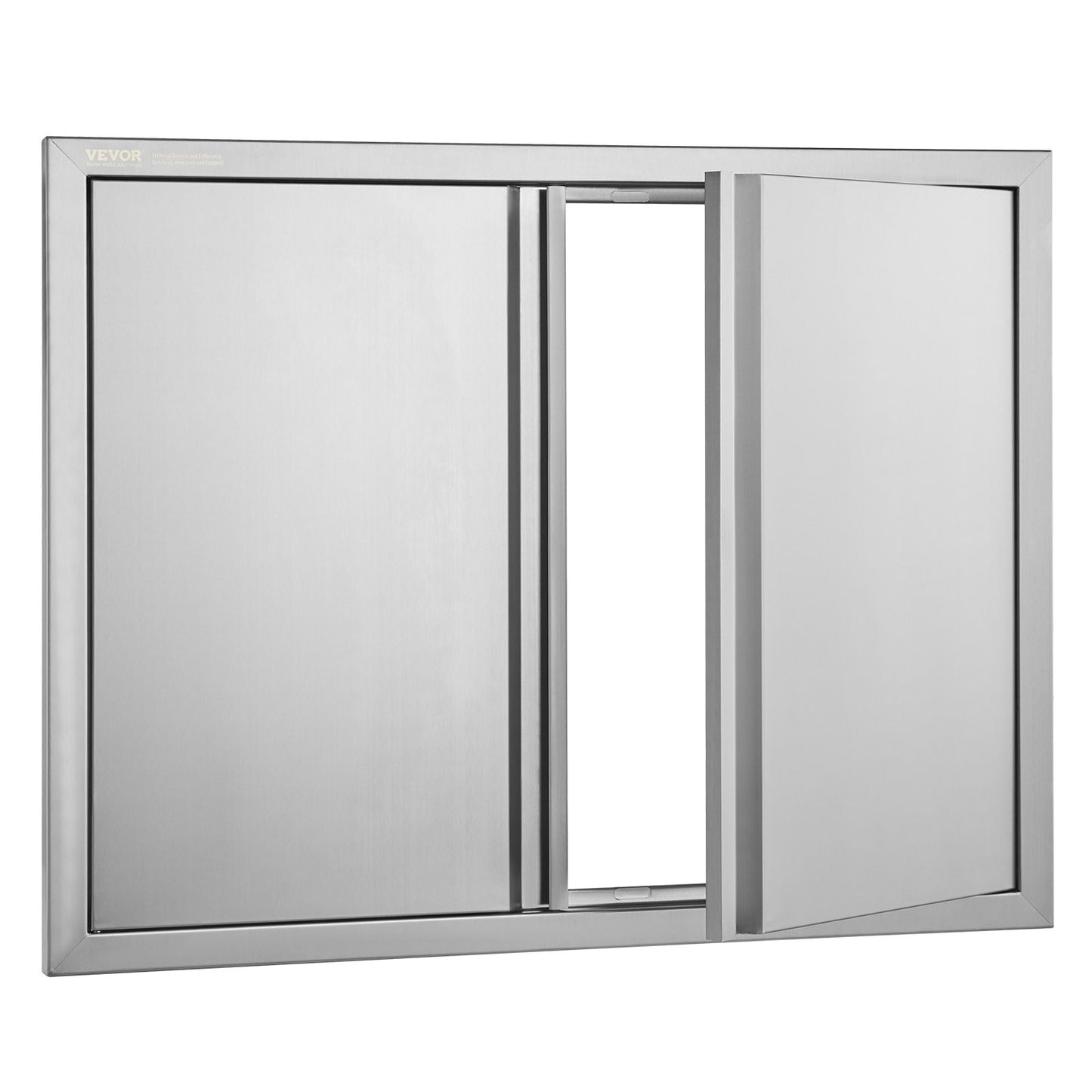 RVS Grill Toegangsdeur 787 x 609 x 45 mm - Dubbele RVS Buitendeur - Inbouwdeur Voor Buitenkeuken Grill Eiland - Verticale Wanddeur Met Uittrekbare Handgrepen - Omkeerbaar Ontwerp Voor Links- En Rechts Draaibaar