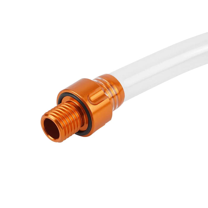 Olieverversing Afvoergereedschap Compatibel met KTM 125-530 SX SX-F EXC EXC-F XC XCF XCW TPI Zes Dagen 1998-2022 - Aluminium Afvoerplug Tool - Snellere Oliewissels Zonder Skidplate Verwijderen - Inclusief Slang en Stop - Geen Rommel of Lekken