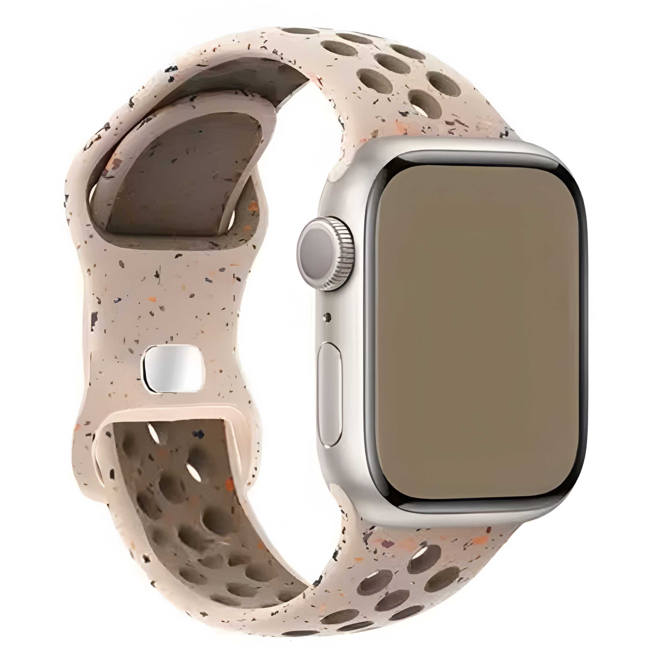 Vervangende Sportarmband Voor Apple Watch - Gerecycled Siliconenmateriaal - Ademend en Waterbestendig - Uniek Ontwerp Met Kleurrijke Vlokken - Geschikt Voor Apple Watch 38mm/40mm/41mm Series - Comfortabel en Duurzaam