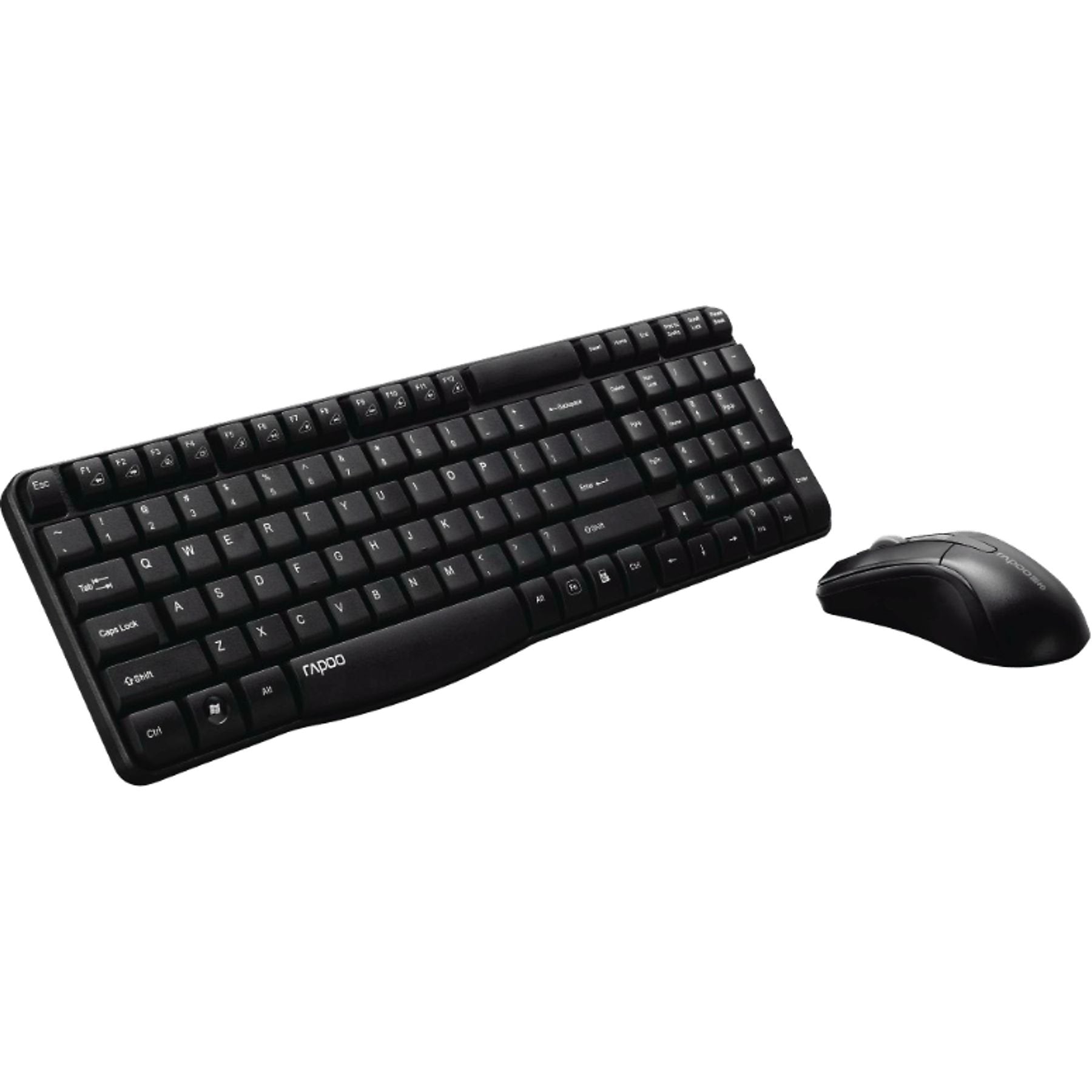 Draadloos Toetsenbord en Muis Set – AZERTY Indeling – Rapoo X1800S – Bluetooth Verbinding – Stil Toetsenbord met Sneltoetsen – Optische Muis – Energiezuinig – Zwart – Geschikt voor Windows en macOS